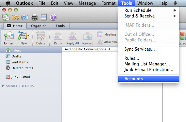 gmail account settings for outlook for mac