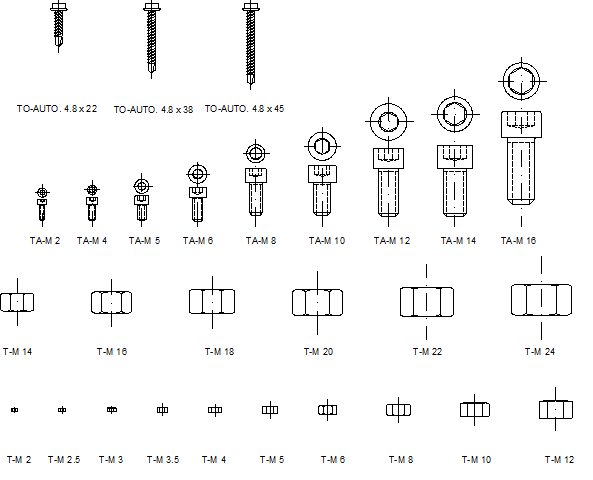 autocad bolts and fasteners library